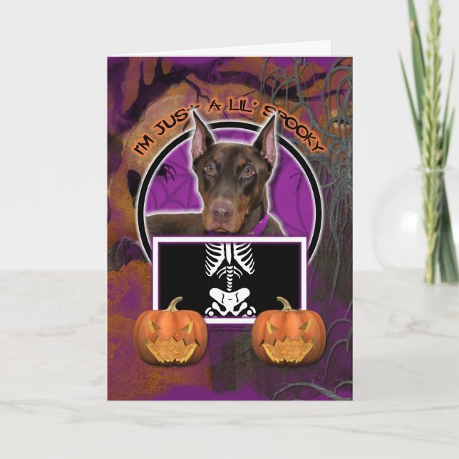 Halloween - Just a Lil Spooky - Doberman - Rocky Karte (Vorderseite)