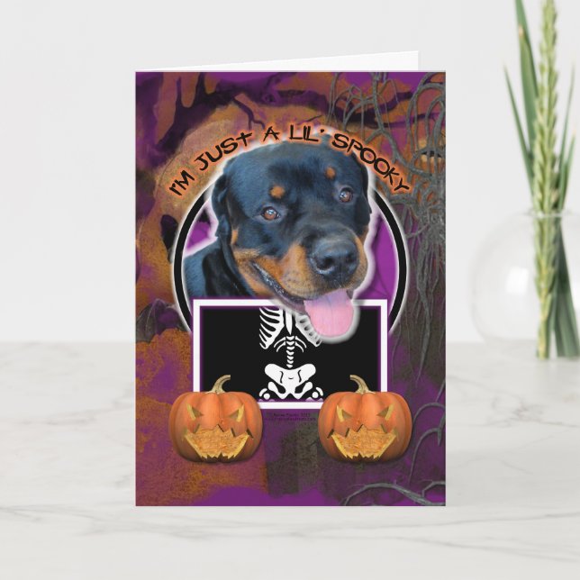 Halloween - Just a Lil Spooky - Rottweiler Karte (Vorderseite)