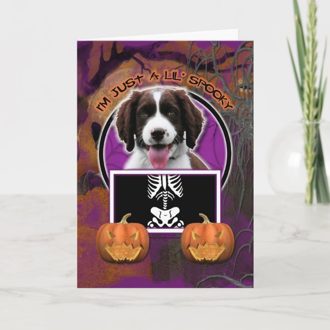 Halloween - Just a Lil Spooky - Springer Spaniel Karte (Vorderseite)