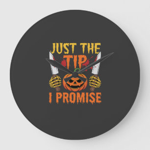 Halloween Just The Tip Kürbismesser Grafik Große Wanduhr