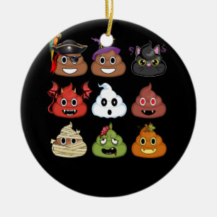Halloween Kackend Emojis Face Pumpkin Pirate Mummy Keramik Ornament