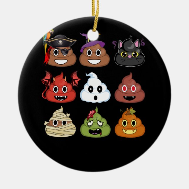 Halloween Kackend Emojis Face Pumpkin Pirate Mummy Keramik Ornament (Vorne)