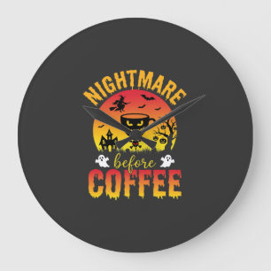 Halloween-Kaffe-Albtraum Vor Kaffee Grusel Ve Große Wanduhr