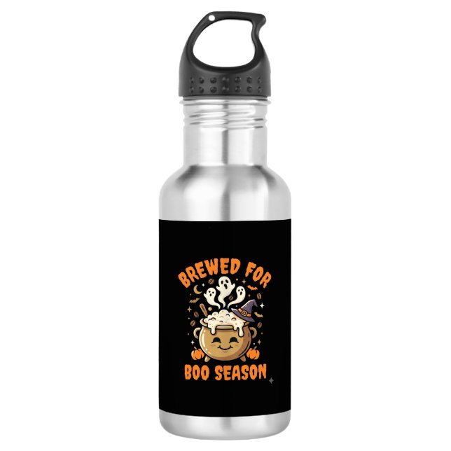Halloween-Kaffee-Boo-Saison Edelstahlflasche (Vorderseite)