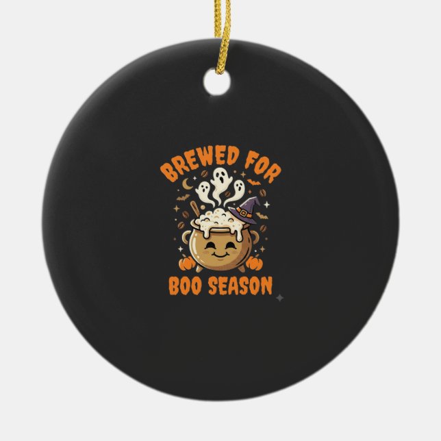 Halloween-Kaffee-Boo-Saison Keramik Ornament (Vorne)