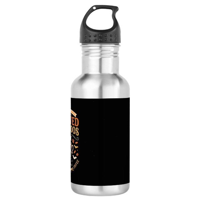 Halloween-Kaffee-Geist-Feier Edelstahlflasche (Vorderseite)