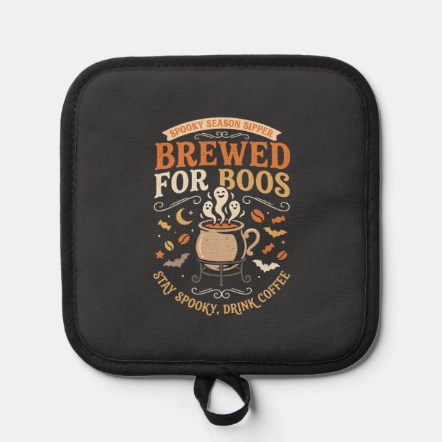 Halloween-Kaffee-Geister-Feier Topflappen (Vorderseite)