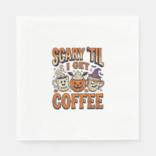 Halloween-Kaffee Gruselig Bis Kaffee Vintage-Shirt Serviette