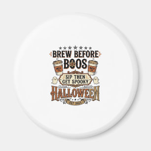 Halloween-Kaffee-Shirt Brau Vor Boos Vintage De Magnet