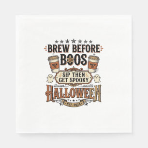 Halloween-Kaffee-Shirt Brau Vor Boos Vintage De Serviette