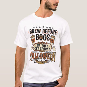 Halloween-Kaffee-Shirt Brau Vor Boos Vintage De T-Shirt
