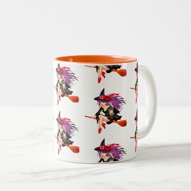 Halloween-Kaffee-Tasse Zweifarbige Tasse (VorderseiteRechts)