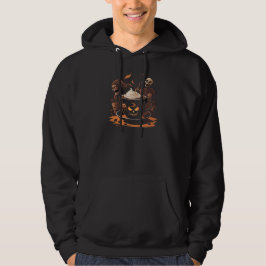 Halloween-Kaffeekunst – Gruseliger Latte mit Skele Hoodie
