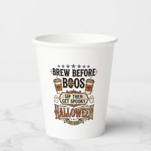 Halloween-Kaffeeshirt Brau Vor Boos Vintage De Pappbecher