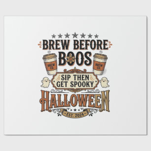 Halloween-Kaffeeshirt Braue Vor Boos Vintage De Geschenkpapier