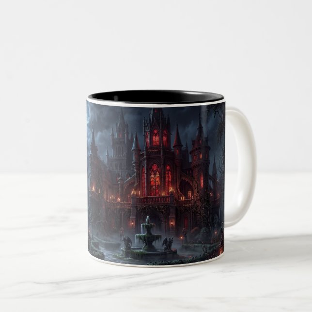 Halloween-Kaffeetasse Zweifarbige Tasse (VorderseiteRechts)