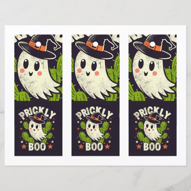 Halloween-Kakteen-Lesezeichen (Vorderseite)