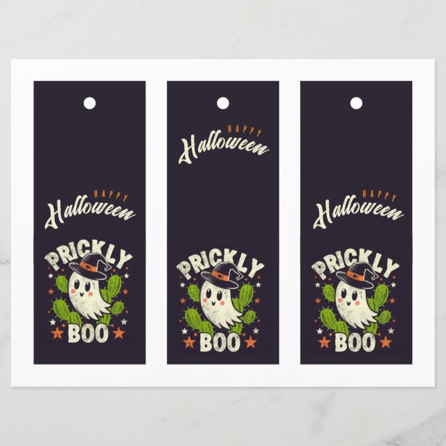 Halloween-Kakteen-Lesezeichen (Vorderseite)