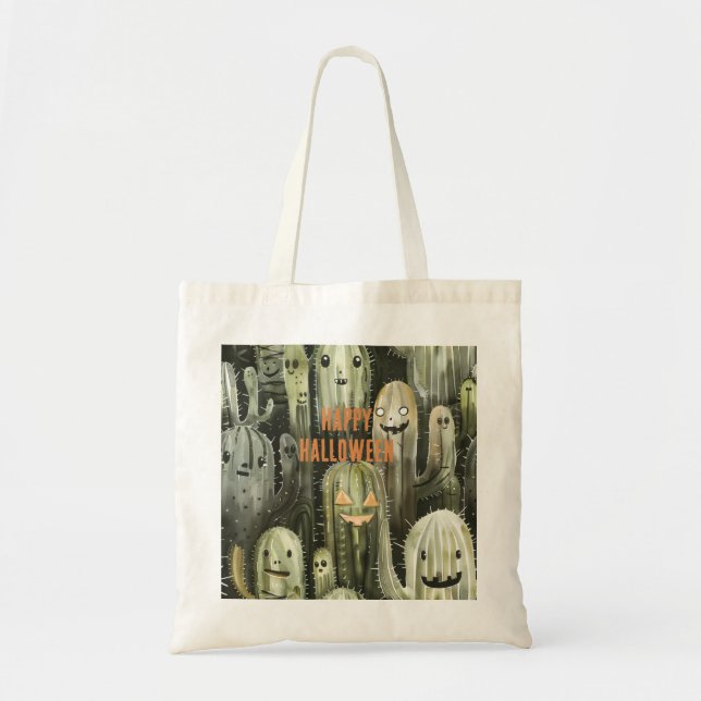 Halloween-Kaktus Tragetasche (Vorne)