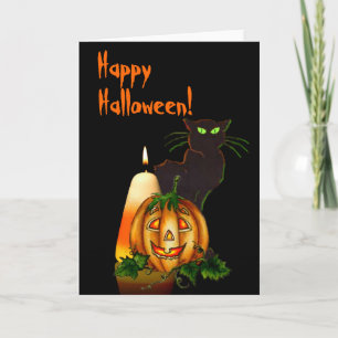 HALLOWEEN KANDLE, JACK & CAT by SHARON SHARPE Karte