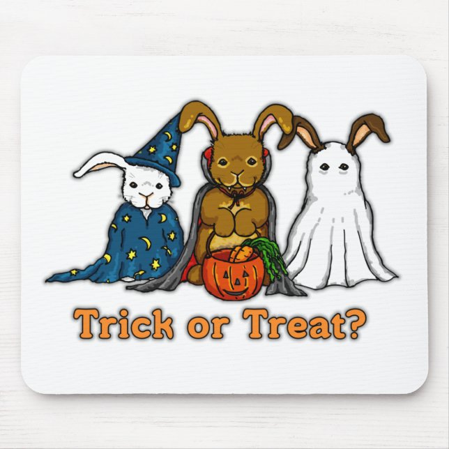 Halloween-Kaninchen-Trick oder Behandlung Mousepad (Vorne)