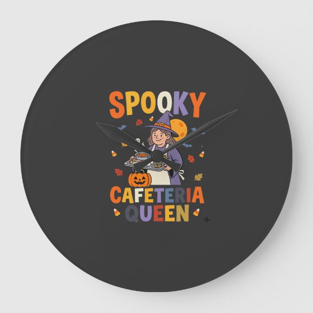 Halloween Kantinenkönigin Große Wanduhr (Vorderseite)
