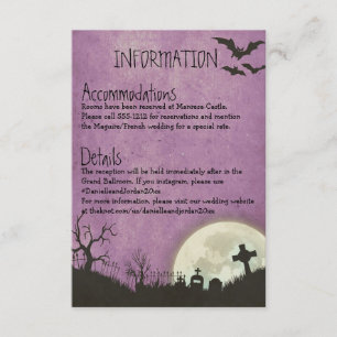 Halloween-Kapitän für die Hochzeit in lila Begleitkarte