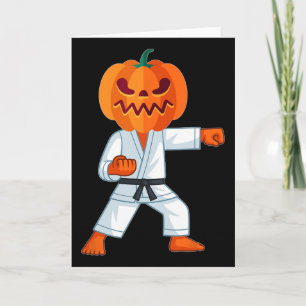 Halloween-Karate-Kämpfer-Kürbiskopf-gruseliges Ges Karte
