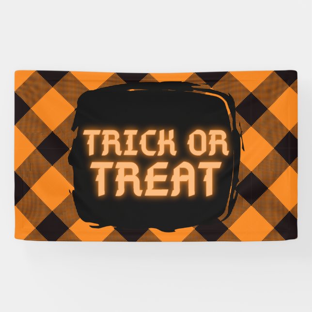 Halloween Karomuster Banner (Horizontal)