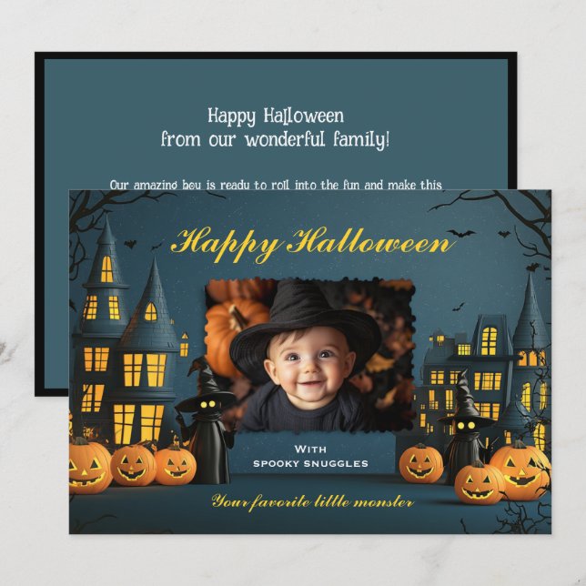 Halloween Karte (Vorne/Hinten)