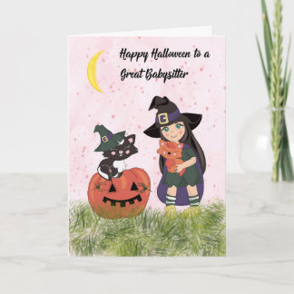 Halloween-Karte für Babysitter Karte