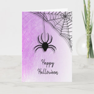 Halloween-Karte für Schwarze Spider und Web Happy Karte