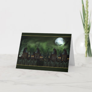 Halloween-Karte für Spuk Häuser Karte
