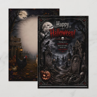 Halloween-Karte Grab Design Vorder- und Rückseite Einladung
