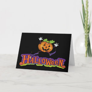Halloween-Karte mit lustigem Kürbis Karte