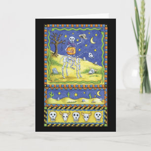 Halloween-Karte mit skeleton Cowboy Karte