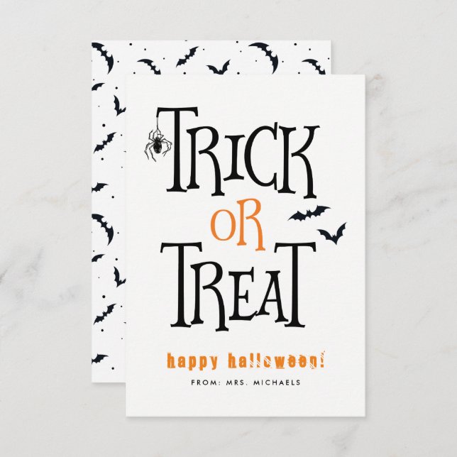 Halloween-Karten für Trick oder Treat Einladung (Vorne/Hinten)