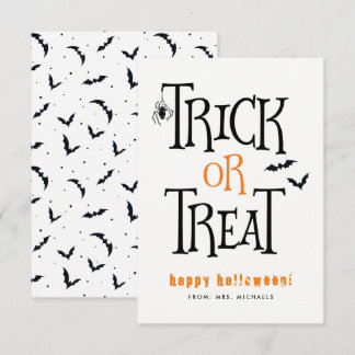 Halloween-Karten für Trick oder Treat Einladung