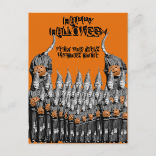 HALLOWEEN-KARTENMÄDCHEN HEXENCHOR 1930ER JAHRE FOT POSTKARTE