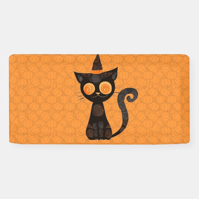 Halloween/Katz/Kürbis/Herbst Banner (Horizontal)