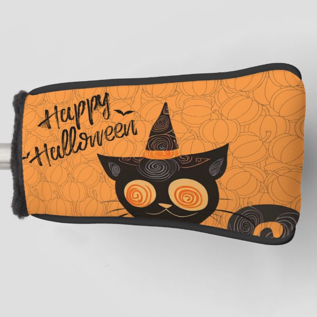Halloween/Katz/Kürbis/Herbst Golf Headcover (Vorderseite)