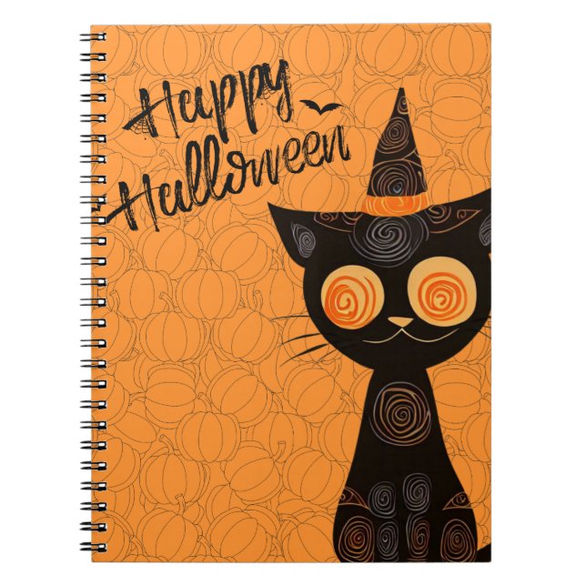 Halloween/Katz/Kürbis/Herbst Notizblock (Vorderseite)