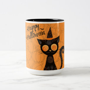 Halloween/Katz/Kürbis/Herbst Zweifarbige Tasse