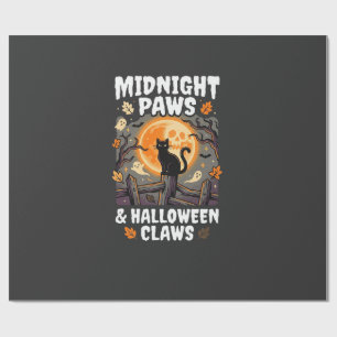 Halloween-Katz-Mond-Mischief Geschenkpapier