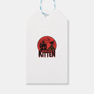 Halloween-Kätzchen Spukhaus Katze Grafik_1 Geschenkanhänger