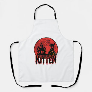 Halloween-Kätzchen Spukhaus Katze Grafik_1 Schürze