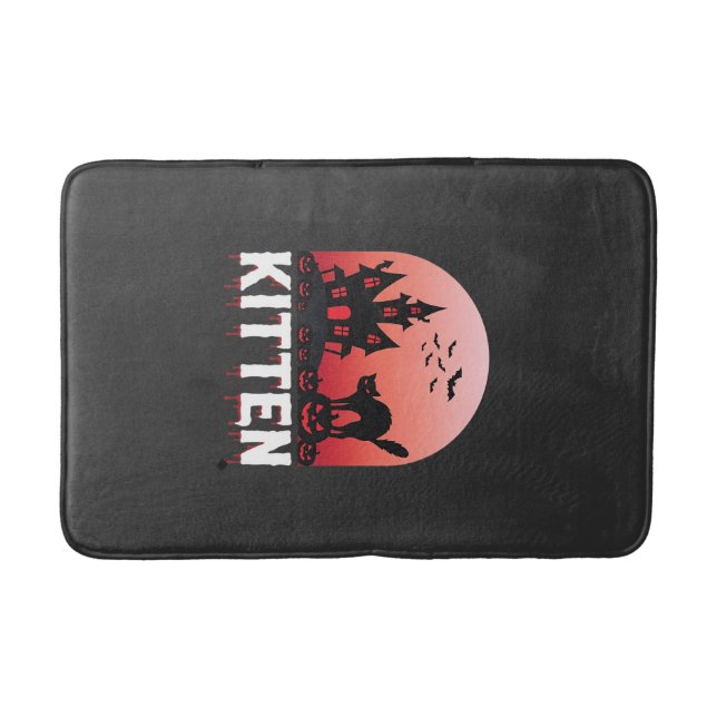 Halloween-Kätzchen Spukhaus Katzen Design_1 Badematte (Vorderseite)