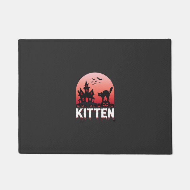 Halloween-Kätzchen Spukhaus Katzen Design_1 Fußmatte (Vorderseite)