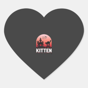 Halloween-Kätzchen Spukhaus Katzen Design_1 Herz-Aufkleber