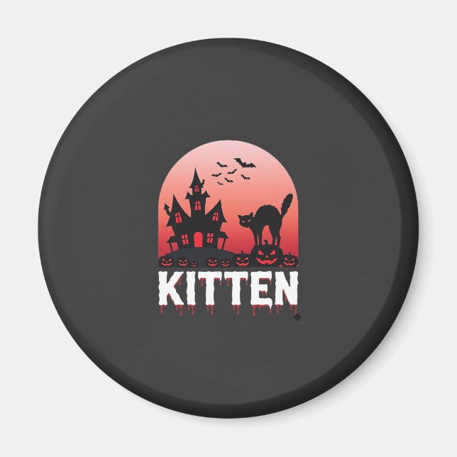 Halloween-Kätzchen Spukhaus Katzen Design_1 Magnet (Vorne)